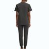 Women's Short Sleeved Color Round Neck Pocket Top Pants Work Clothes Two Piece Set