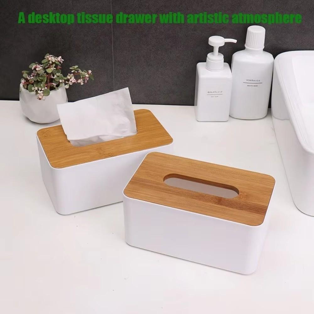 Wooden Cover Tissue Box Multi-Function Tissue Case New Napkin Storage Box  Table Decoration