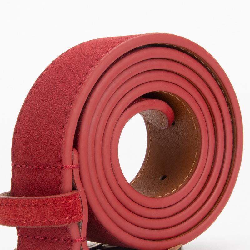 Frosted Velvet Belt Women'S Simple Pin Buckle Belt Jeans Decorative Belt Women