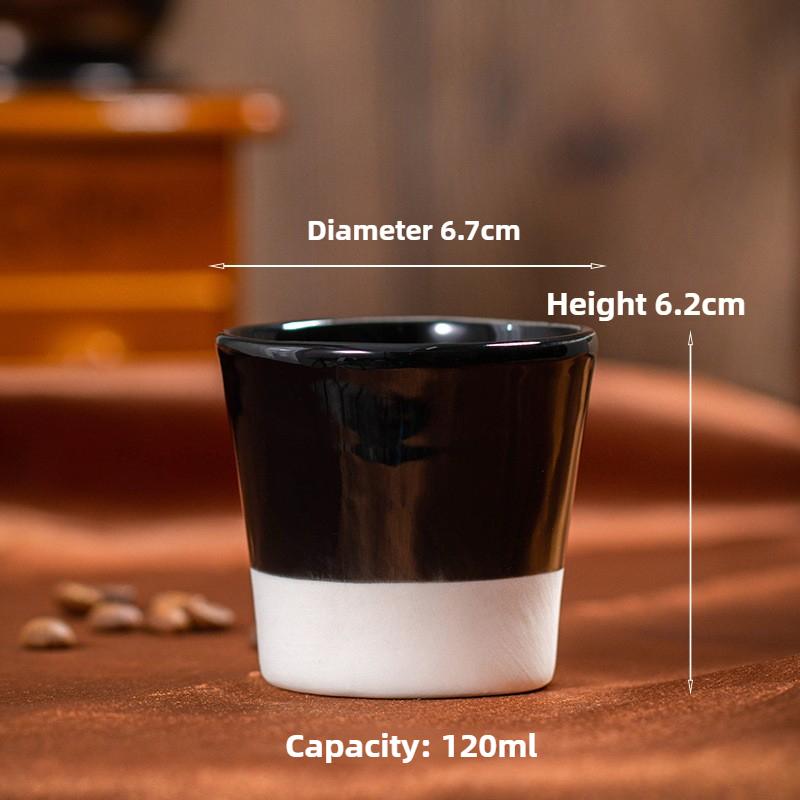 Arabic Coffee Art Ceramic Mug - Handcrafted Middle Eastern Espresso Cup with Color Glaze, Personal Drinking Gift Set