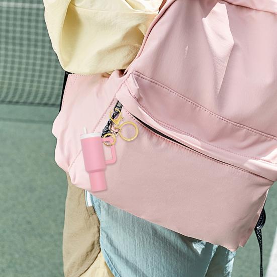 Mini Cup Keychain Charm School Bags Handbags Backpacks Keyring Multifunctional Lobster Clasp Key Holder Coin Bag