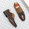 Spring and Autumn New British Business Dress Shoes Men's Retro Splicing Trend Brock Carved Pointed Casual Leather Shoes
