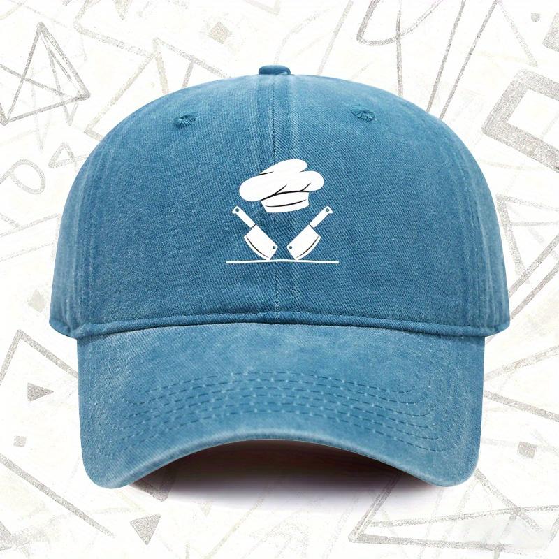 pc Vintage Washed Chefs Hat and Knife Baseball Cap Solid Baseball Cap for Men and Women Suitable for All Seasons Ideal Gif