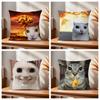 1Pc Nuke Cat Meme Pillow Cover, Polyester 2D Double-Sided Print, Funny Throw Pillow Case For Sofa Bedroom, Cool Viral Meme Home