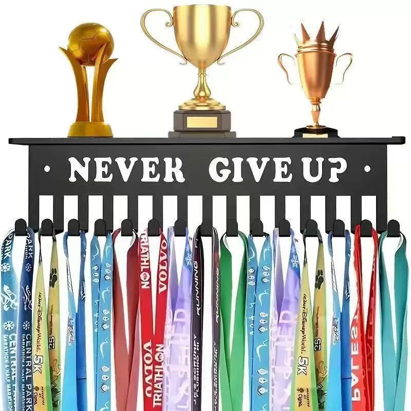 Metal Award Display Shelf With Wall Hook For Trophy And Medal Organization In Offices