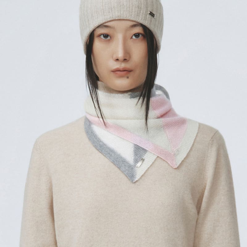 ERHKES 100% Cashmere Muffler Soft Triangle