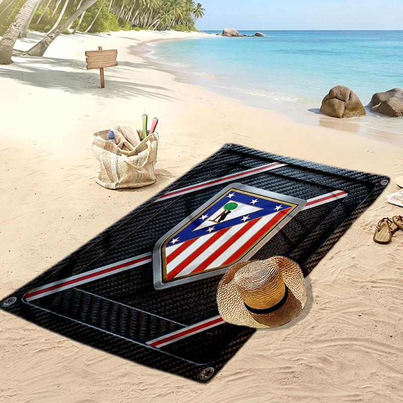 Asciugamano da Spiaggia Stampato Atletico Madrid Asciugamano Morbido ad Asciugatura Rapida Coperta da Spiaggia Rettangolare Grande Portatile per Viaggio Piscina
