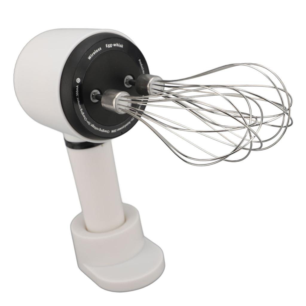Electric Hand Mixer Dual Head Stainless Steel USB Rechargeable Low Speed Cordless Electric Hand Whisk for Baking Kitchen
