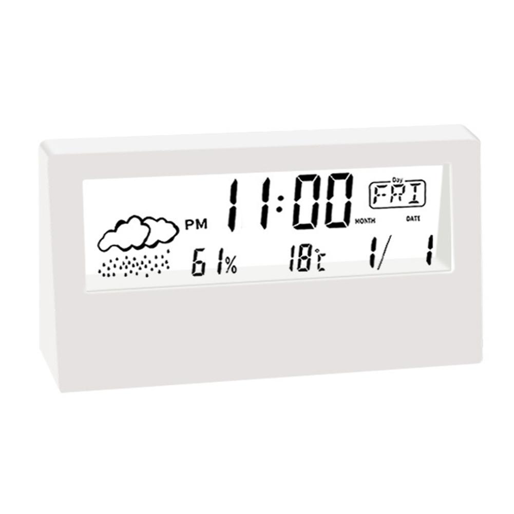 Black Alarm Clock Home Humidity Indoor Temperature LCD Screen