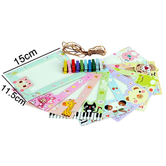 9 stk 6 tommers DIY vegghengende fotoramme tegneseriepapirbilder Flim Album