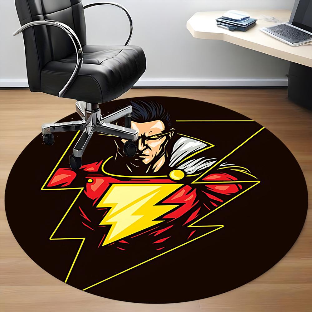 1pc Superhero Lightning Office Round Area Rug, Under Office Chairs Bedroom Living Room Home Decor, Room Deco, Available in Various Sizes