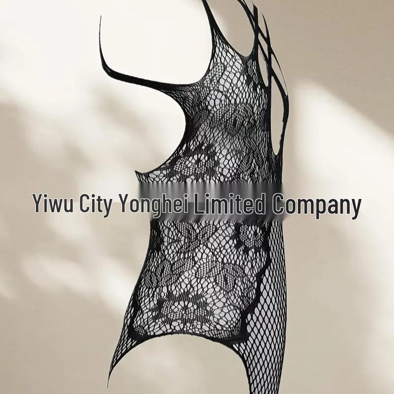 Sexy durchsichtiges Uniform-Dessous-Set für Herren in Übergröße mit Netzstrümpfen.