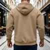 Felpa con cappuccio da uomo invernale foderata con zip, Felpa con cappuccio casual spessa, Giacca