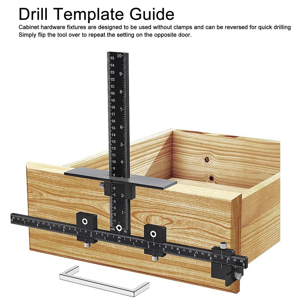 Cabinet Hardware Jig Aluminum Alloy Cabinet Handle Template Punch Locator Drill Template Guide for Doors and Drawers