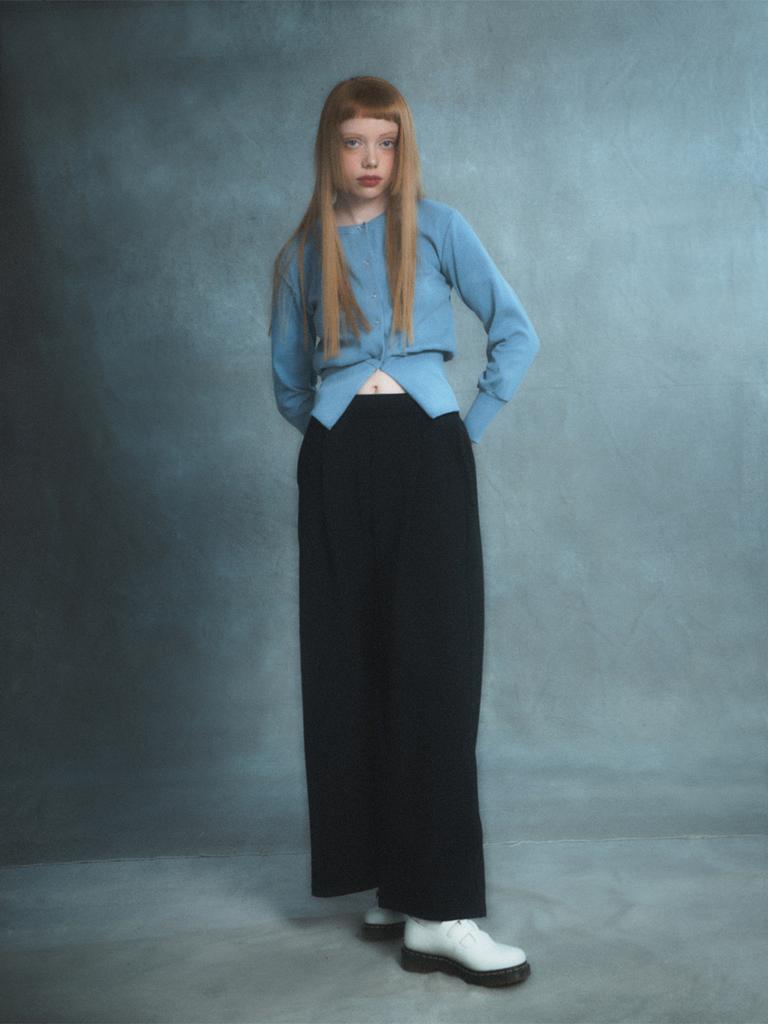 RENNESMIA Elastic Waist Wide Pants_Black