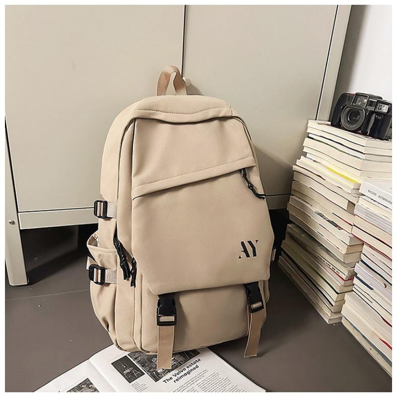 High value niche design backpack couple solid color simple lightweight large capacity backpack