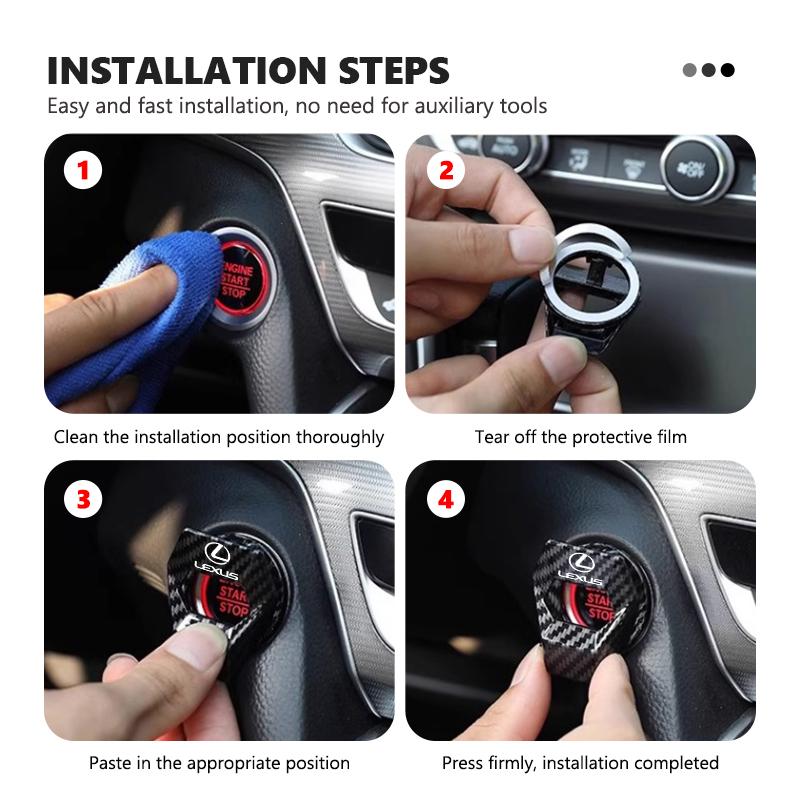 Car Engine Start Stop Switch Button Cover Decorative Ring Protection For Lexus RX350 IS250 IS200 GS300 LX570 RC350 UX250h ES350