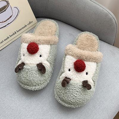 Mode Gefüllte Damen Hausschuhe Zuhause Indoor Winter Warm Haus Schlafzimmer Flach Rutschfest Weiche Plüsch Baumwollschuhe Damen Niedlich Fell Flauschige Pantoletten