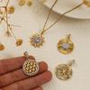 1 Stück Messing Anhänger 18K Gold Plated Sonnenblume Stern Micro Pave Klar Zirkonia Anhänger Für DIY Halskette Schmuckherstellung