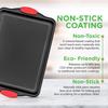High-Temperature Non-Stick Carbon Steel Rectangular Baking Tray with Handle for Cookies and Cakes