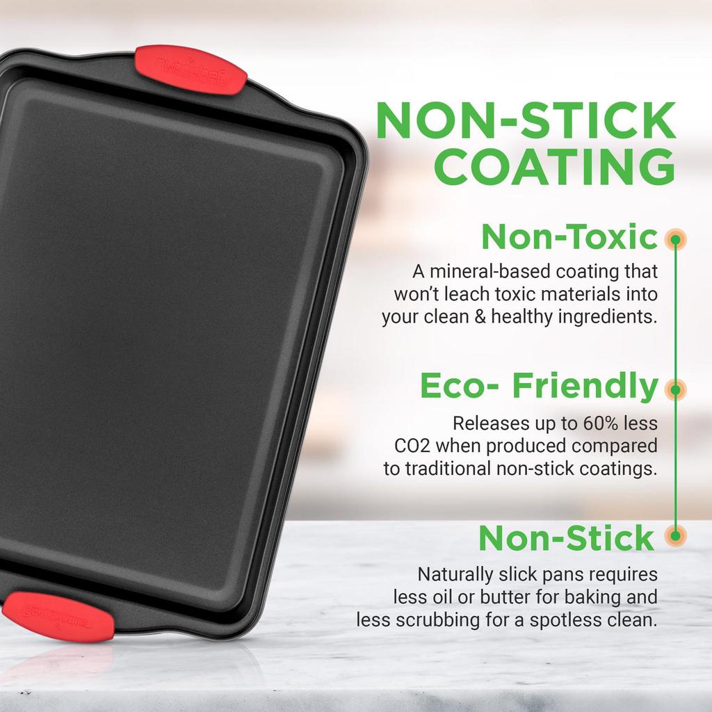 High-Temperature Non-Stick Carbon Steel Rectangular Baking Tray with Handle for Cookies and Cakes
