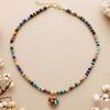 Y2K Fashion Light Luxury Simple 7 Colors Chakra French Love Short Clavicle Necklace Choker Holiday Gift Jewelry