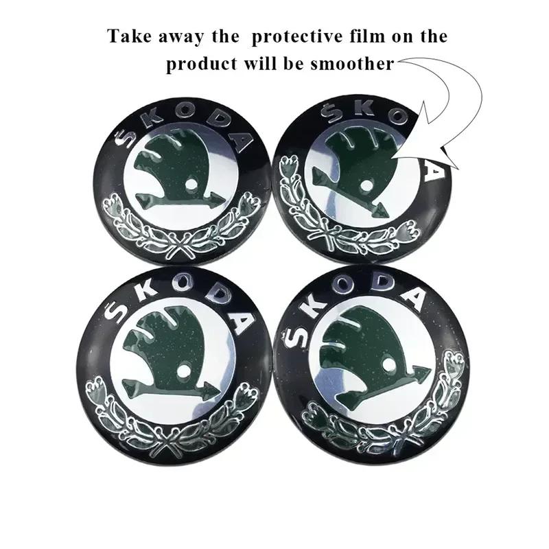 AAAJD1 4pcs 56/60mm Car Wheel Center Cover Hub Cap Auto Decoration Accessories For Skoda VRS Octavia 1 2 3 A5 Fabia Rapid Superb Yeti