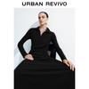 UR Women's Casual Half-Placket Tie-Waist Long Dress