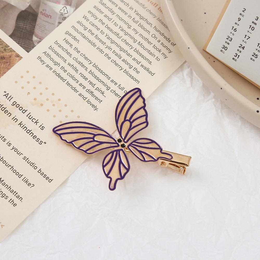 1 Stück Farbe Zufällig Neue Entenschnabelspange Schmetterling Legierung Haarspange Süßes Kinder Mädchen Haaraccessoire Haarspange Seitenclip
