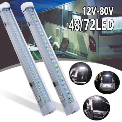 SEAMETAL Autozubehör 1 STÜCK 48/72 LED-Auto-Innenlichtleiste Barlampe Van Bus Caravan Ein-/Ausschalter Kofferraumlampe LED-Gepäckraumleuchte SEAMETAL Autozubehör