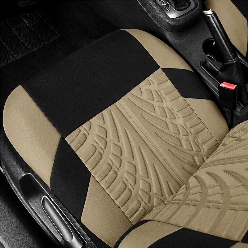 2 Piece Car Seat Cover, Universal, Tyre Tread Print, Front Car Seat Protectors Suitable for Most Car Seats