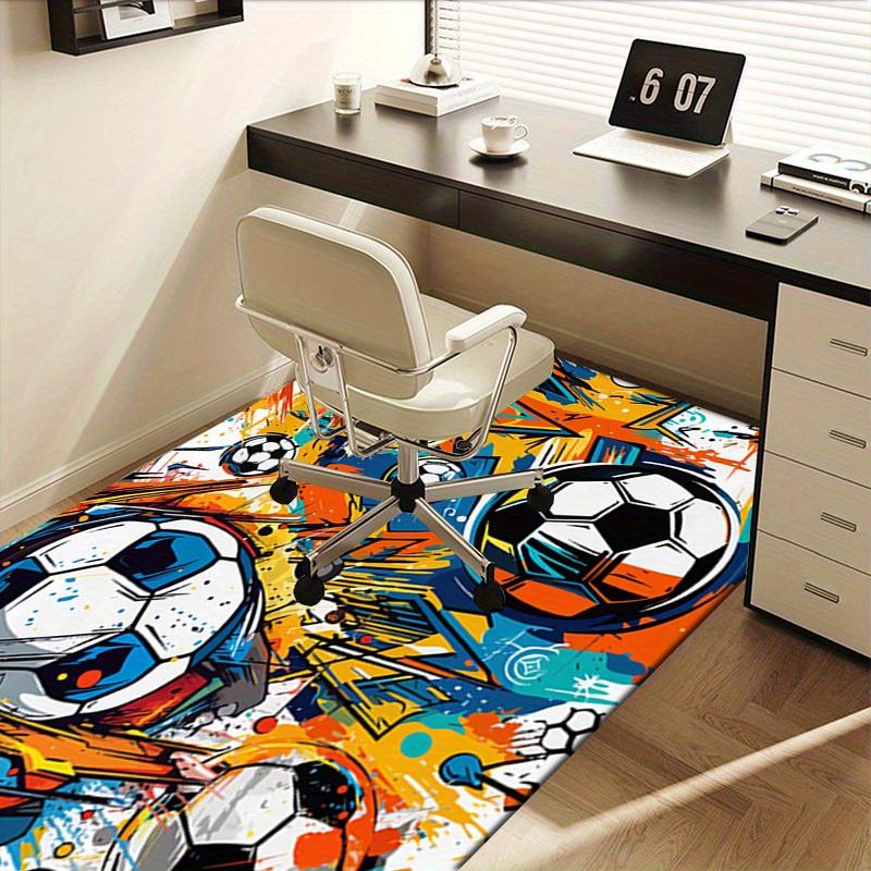Office Carpet Soccer Ball Patterned Sofa Rug, Chair Mat Protection