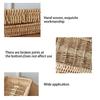 Rectangle Woven Serving Tray Wood Color Multifunctional Storage Basket  Kitchen Counter Use