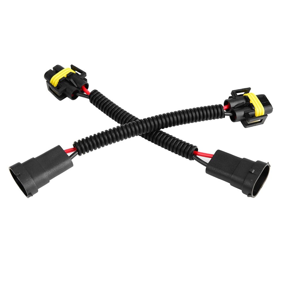 2Pcs Hdlight Fog Lamp Extension Wiring Harness Sockets Connector Adapter for H11 - High Quality PVC Plug and Copper Wiring - sy Installation - Hvy Dut