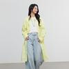 Elva's Island Women's Long Sleeve Lapel Mid-Length Shirt
