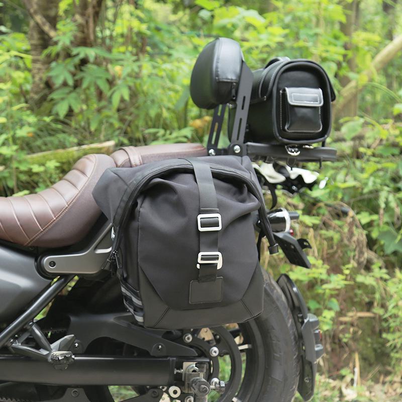 CFMOTO 450clc Upgrade: Anti-Fall Bumper, Retro Side Bag, Helmet Bag, Foldable Backrest, Luggage Rack