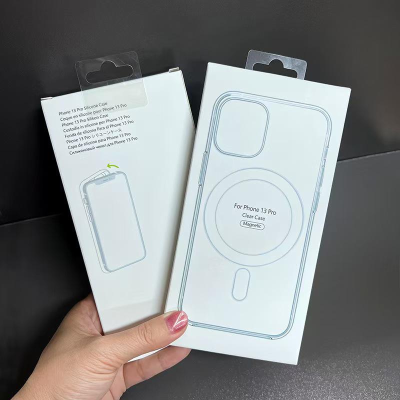 Apple 12/13/14 Magnetic Airbag Phone Case, Drop-proof, Strong Magnet, Heat Dissipation, Transparent