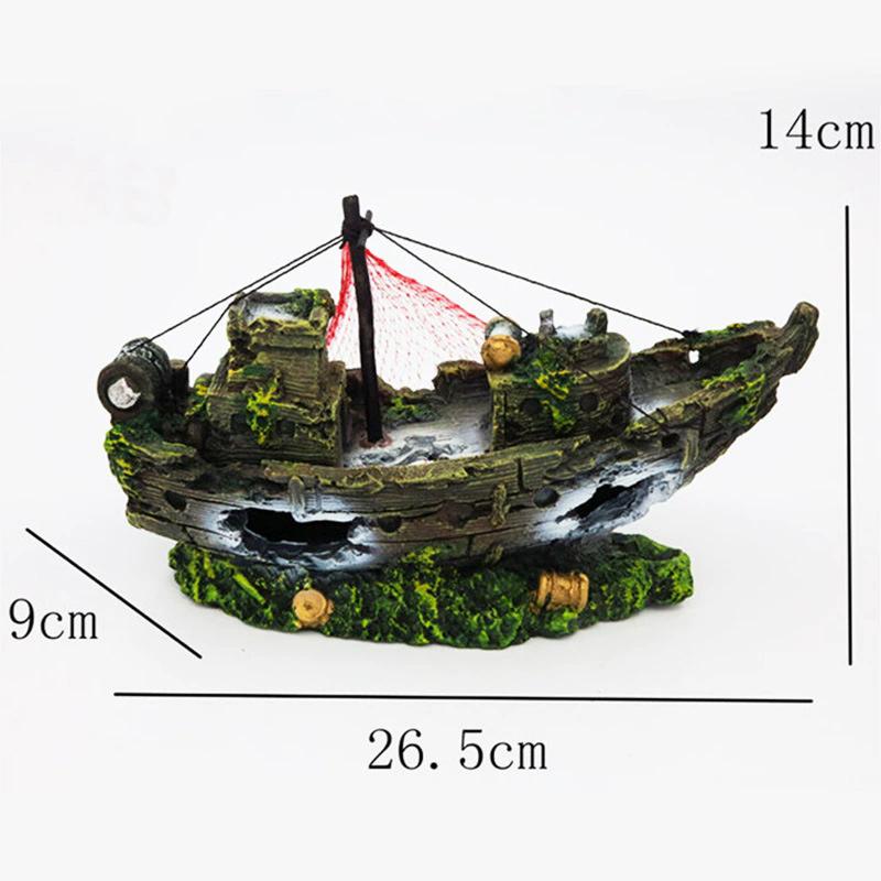 

Аквариумные украшения Декорации Смола Пейзаж Крушение Корабля Декор Смола Лодка Украшение Аксессуары для Аквариума Декорации Подарки
