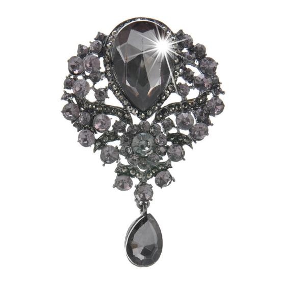 Spilla con Pendente a Goccia con Strass da Donna, Gioiello da Matrimonio, Regalo, Decorazione