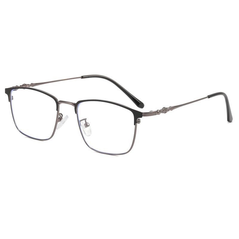 

Black Myopia Glasses Men S Retro Eyebrows Half Frame Casual Business Anti-Blue Light Glasses Frame