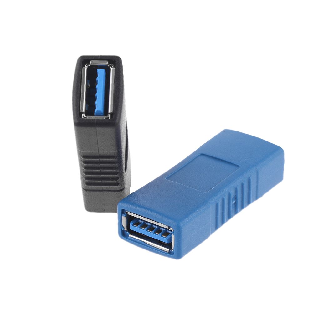 Black Blue Consumer Electronics Coupler Gender Connector USB 3.0 Adapter Type A Female To Female
