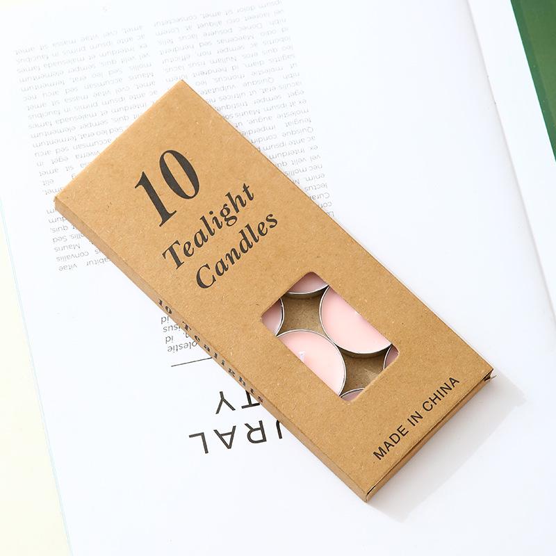 10 PCS/Box Round Candles,Smokeless Paraffin Candles for Romantic Settings,Restaurant Tea House Decoration,Proposal Anniversary