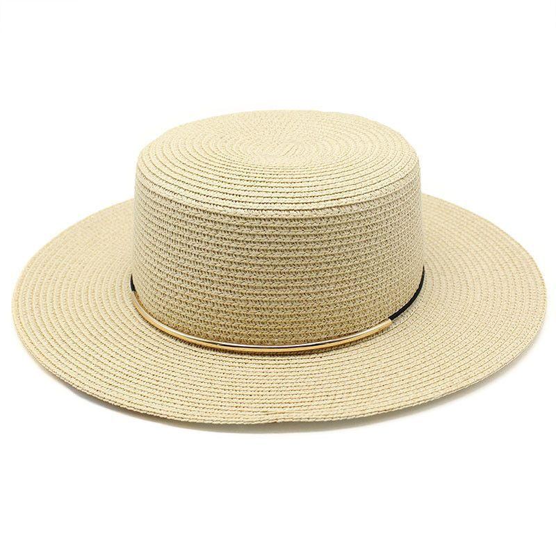 Small Fresh Green Wide Brim Flat Top Top Hat Women's Spring Summer French Sun Beach Sun Hat Color