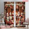 2pcs,2D Plane Printing Minimalist Curtains Snowman Party Versatile Durable Polyester (without Rod) Decorations Outdoor Perfect
