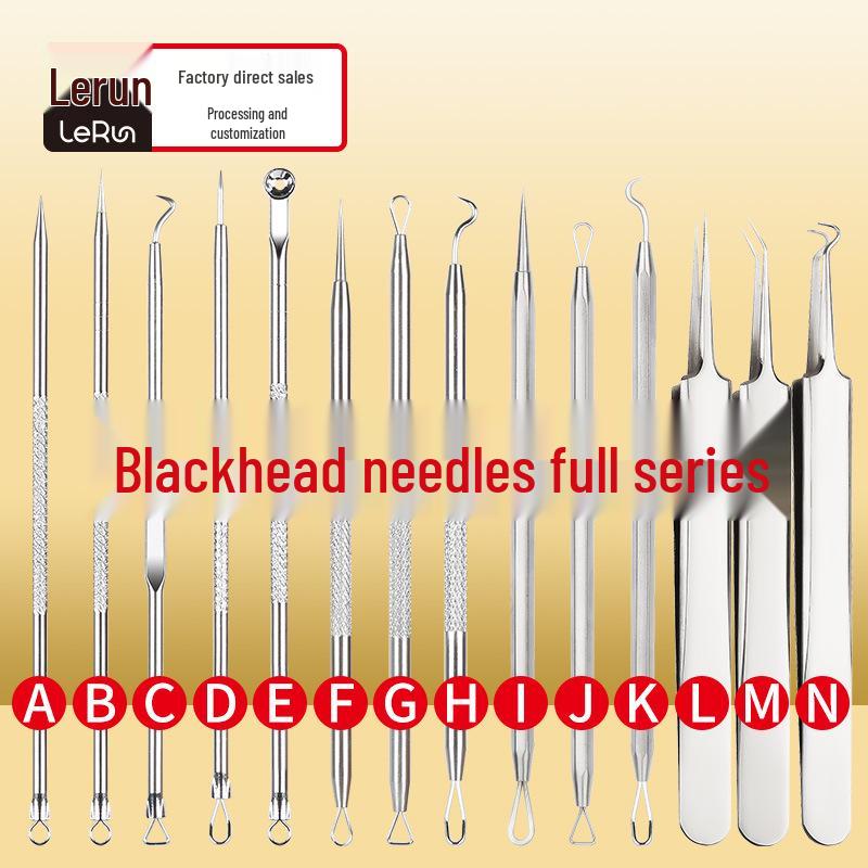 Blackhead Removal Needle and Tweezer Set for Acne and Pimple Extraction