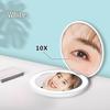 Portable Rechargeable LED Makeup Mirror with Stepless Dimming, Double-Sided Folding Design, Ideal for Travel
