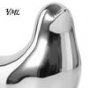 Smooth Electroplated Bird Figurine Modern Ceramic Figurines, Gold & Silver Home Decor, Minimalist Artistic Tabletop Ornament Abstract Animal
