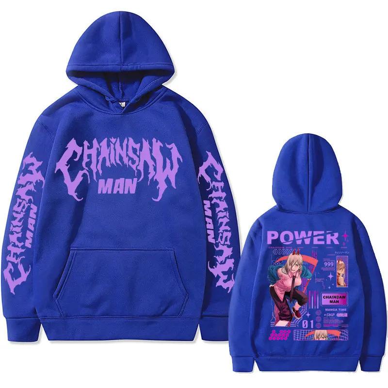 Cartoon Anime Couple Hooded Sweater European Size Chainsaw Man Hooded Sweater Anime Cartoon