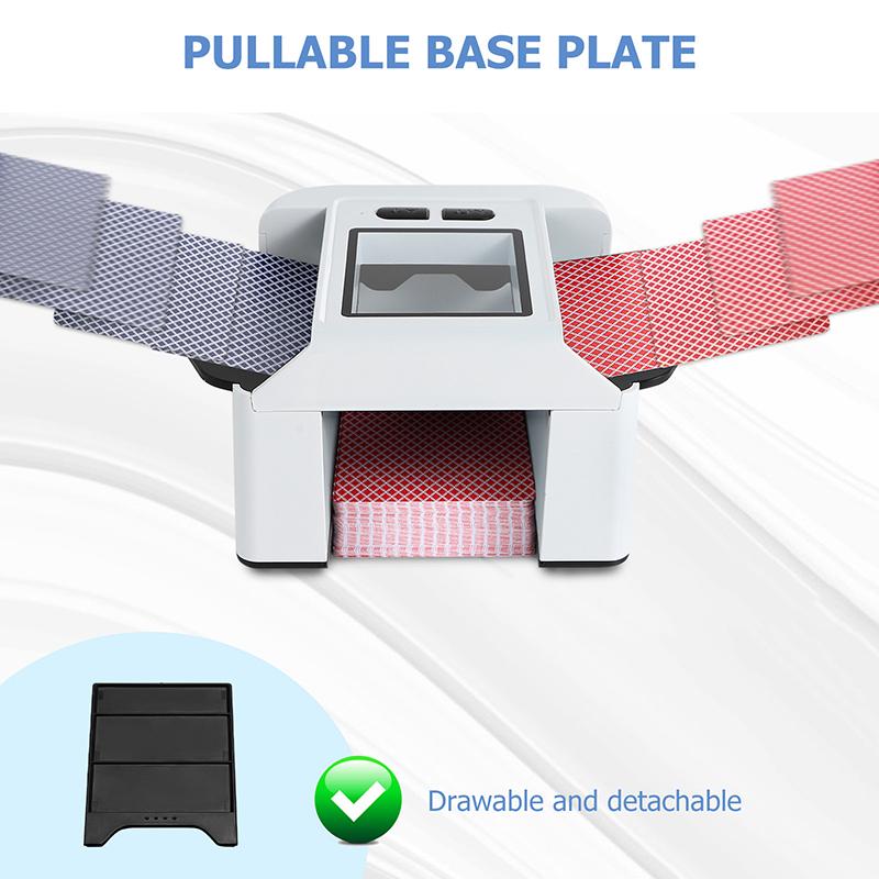 Automatic Card Shuffler For 1-2 Decks, Rechargeable 2000Mah Battery, Low Noise Electric Shuffling Machine For Uno