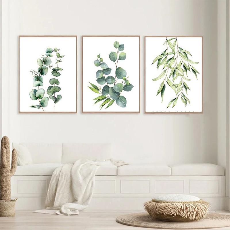 Nordic Sage Greenery Leaves Posters Scandinavian Eucalyptus Leaf Canvas Painting Minimalist Room Wall Art Home Decor Mural